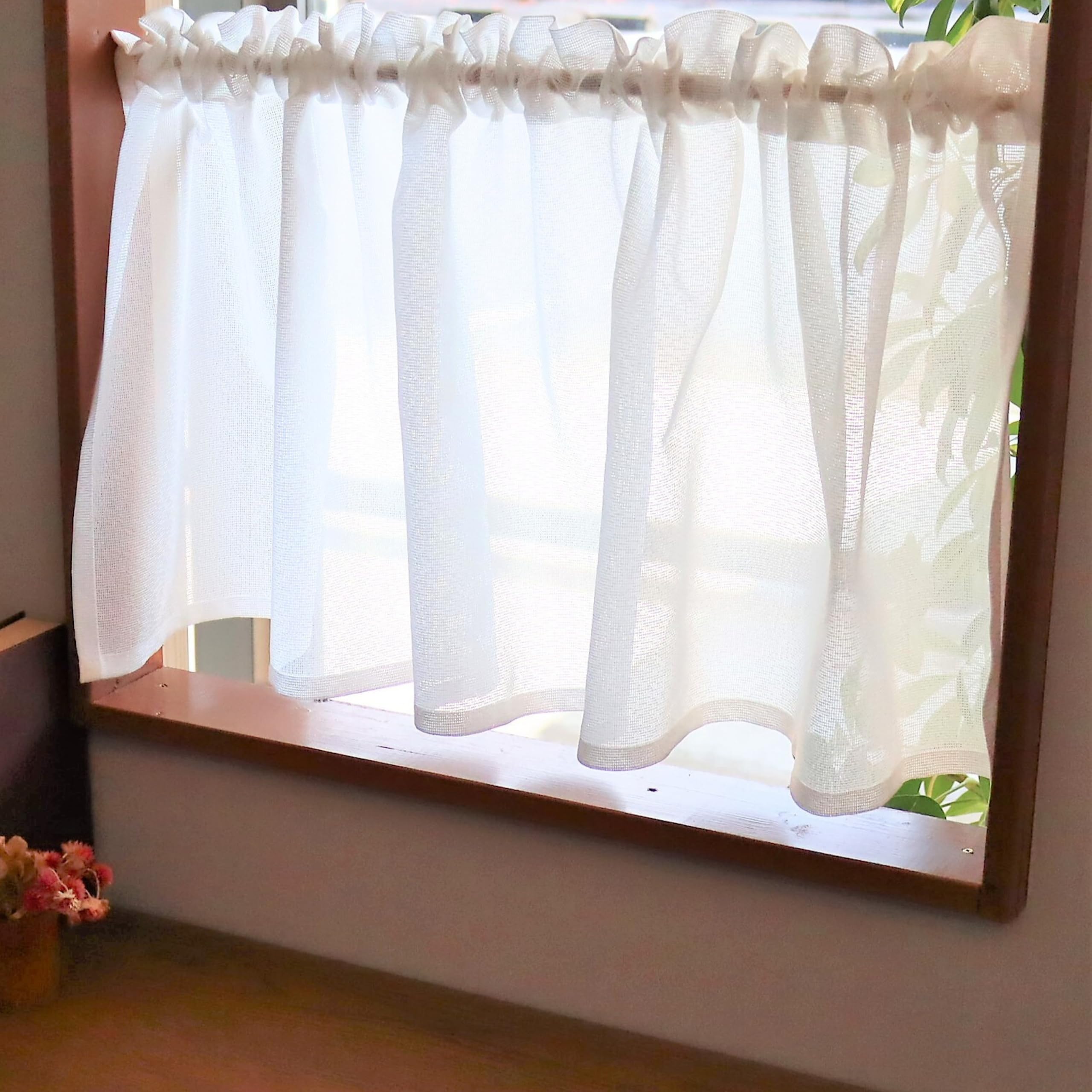 

Curtain Laboratory Effect Plain Cafe 140cm x Single Perfect for Small UV Simple Design Mirror Curtain, White 45cm, Panel, Windows, Privacy, Opaque, белый