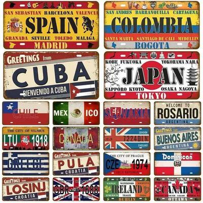 National Flag Metal Home Decor TinPlates Plate Plaque Tin Sign Vintage For Garage Bar Pub Living Room Wall Decoration Art 26T0104 26T0104