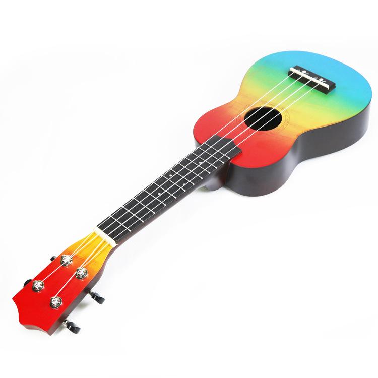 Hand-Painted 21-Inch Cartoon Ukulele for Beginners - Playable Student Instrument