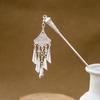 New Chinese-style Geometric Hollowed-out Fringed Hairpin, Water-drop-shaped Drooping Hairpin for Hanfu Updo Accessories, for Women