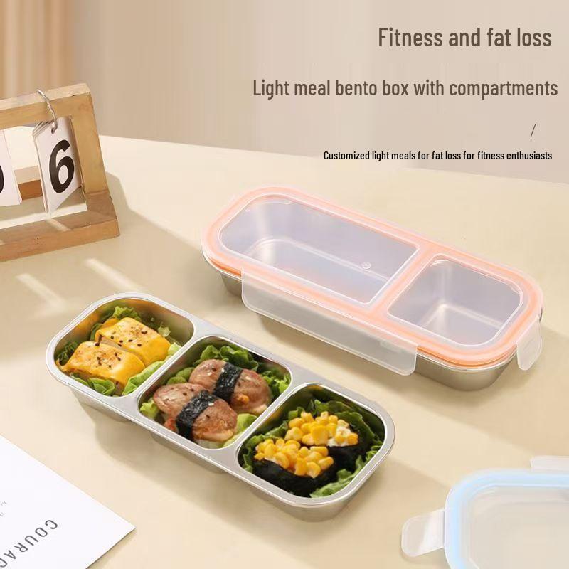 304 Stainless Steel Compartmented Lunch Box for Portion Control and Weight Loss