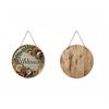 Christmas Wreath Welcome Door Sign Round Plaque Holiday Party Decoration for Indoor Outdoor