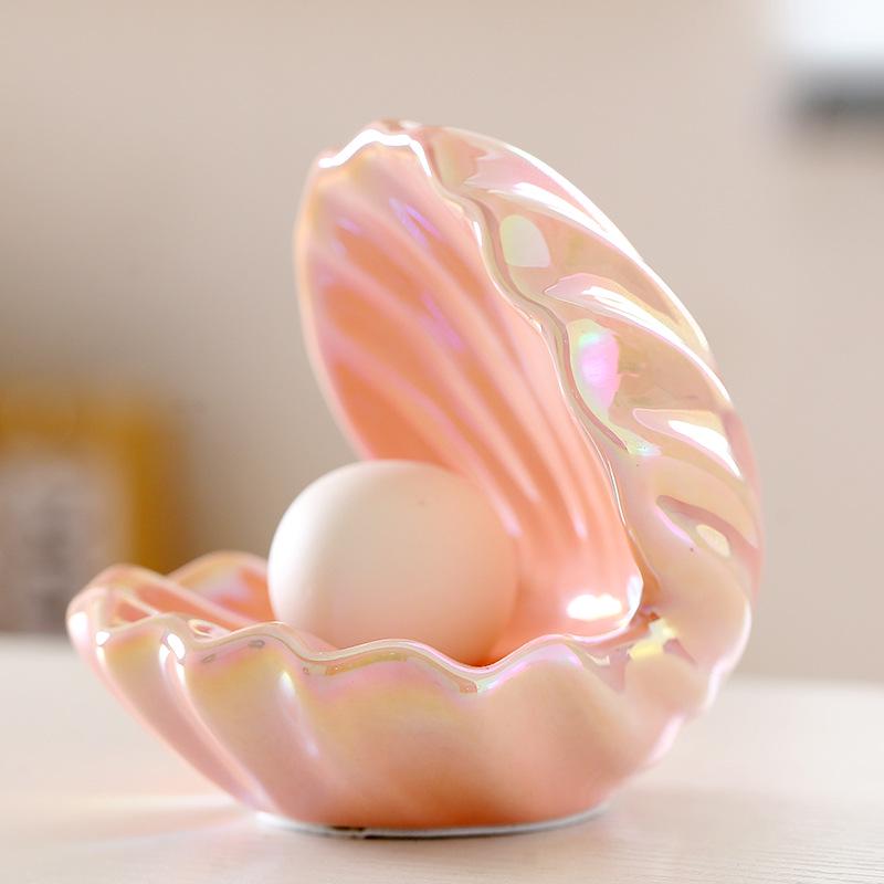 Luminous Pearl Shell Jewelry Box & Dreamy Ceramic Lamp