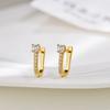 Fashionable Diamond-inlaid U-shaped Earrings for Women Niche Design High-end Earrings Ear Buckle Earrings for Women