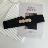 Black Trendy Chunky Waist Cincher Belt For Women With Alloy Buckle For Slimming Effect