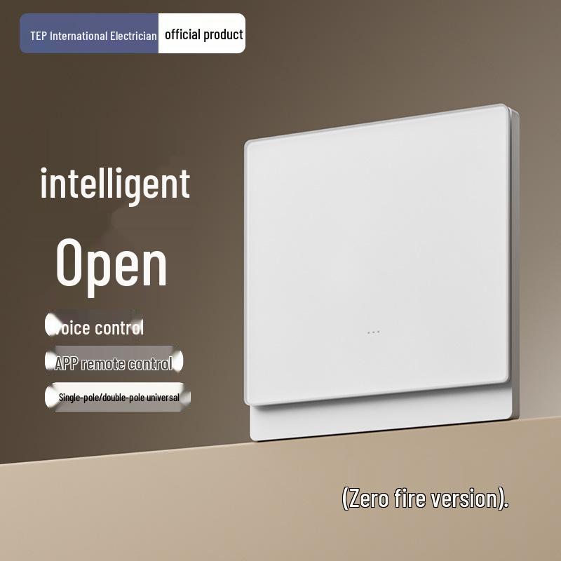 Tempered Glass Smart Bluetooth Switch 86 Type, White, Mijia App Compatible, Voice Control, Home Use, Zero Fire Version.