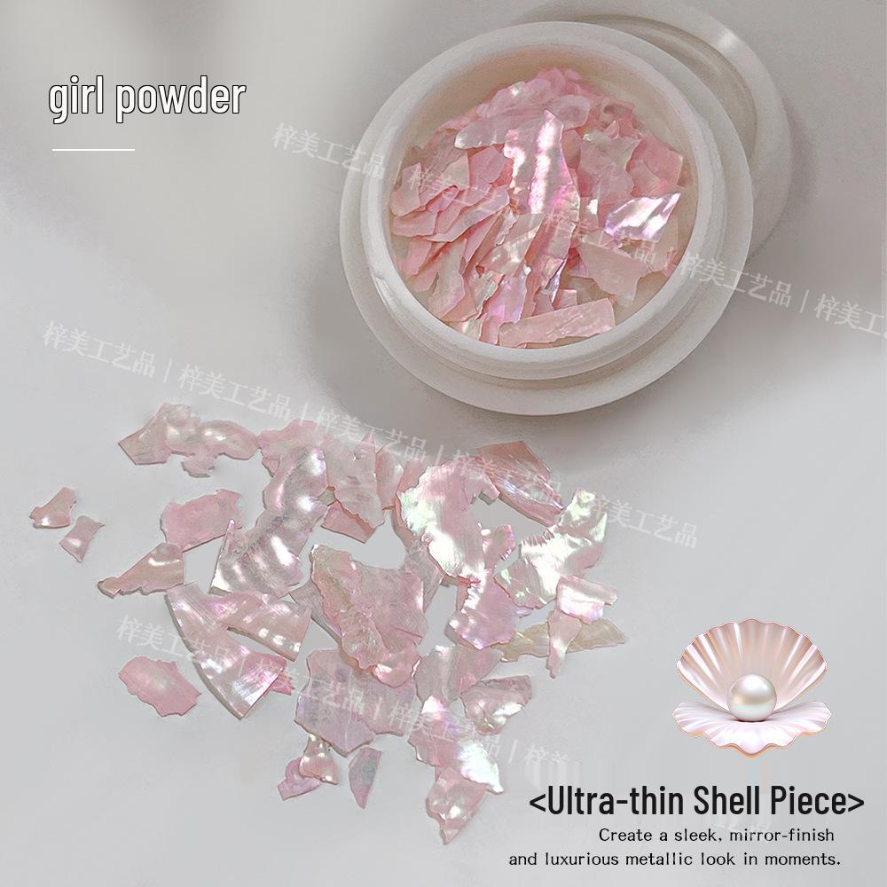 Ultra-Thin Natural Mica Shell Nail Art Decorations with Large Mother-of-Pearl Pieces
