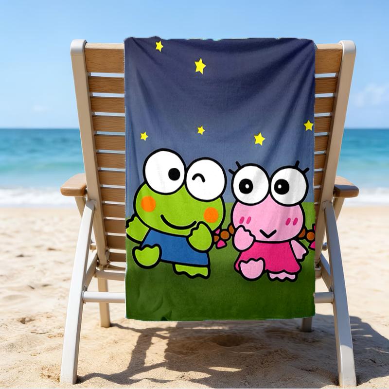 proof beach towel with a Sanrio3 pattern - soft,absorbent,quick-drying,machine washable - perfect for swimming,camping,bathing