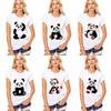 Stylish Women T Shirt Tops Featuring Adorable Panda Print For Summer Casual Wear