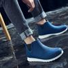 Black Rain Shoes for Men Rubber Shoe Platform Ankle Boots Blue Autumn Winter Slip On Booties Boots for Men Waterproof Work Botas