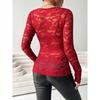 Minimalismo Lavorato a Maglia Donna Estate T-shirt Lavorata a Maglia Raglan Manica Lunga Scollo a V Ampio Traforato Pizzo Pullover Top