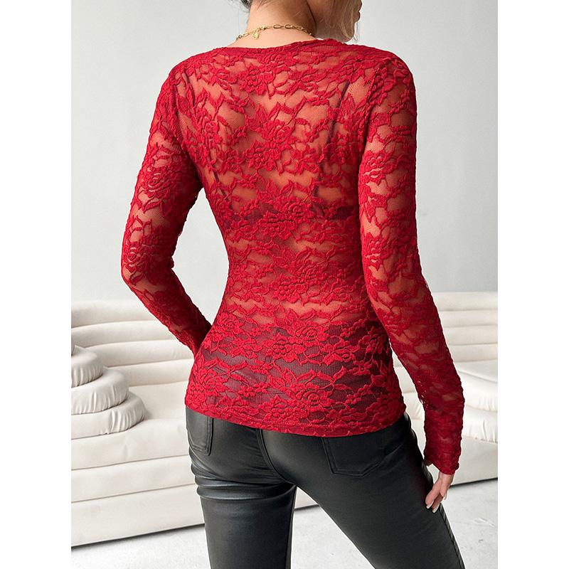 Minimalismo Lavorato a Maglia Donna Estate T-shirt Lavorata a Maglia Raglan Manica Lunga Scollo a V Ampio Traforato Pizzo Pullover Top