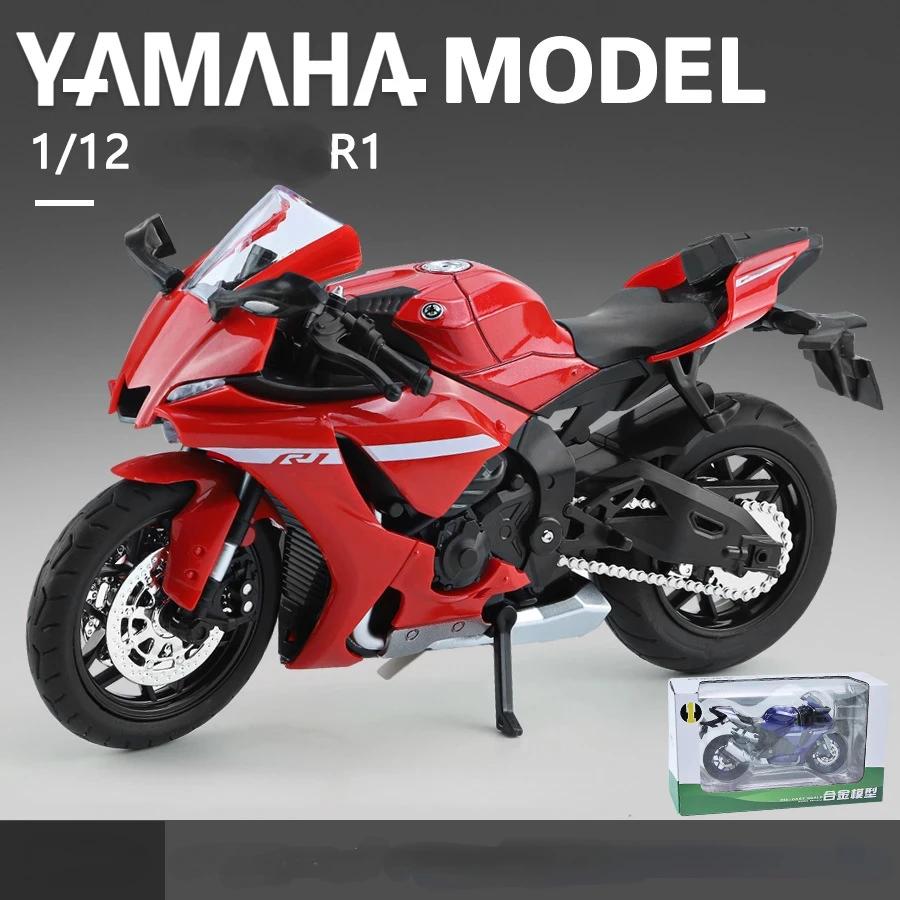 1/12 YAMAHA R1 Motocicletă Aliaj Mașină Jucării Metal Diecasts Motociclete Model cu Lumină și Sunet Vehicul pentru Copii Cadouri M33