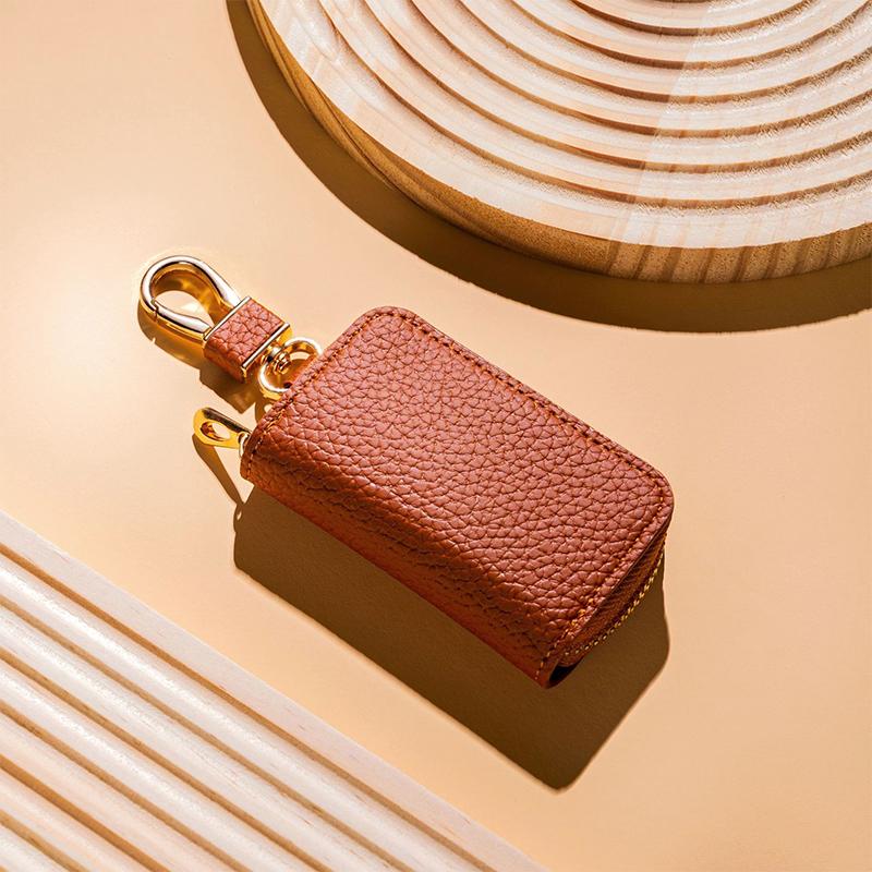 Pu Key Pouch Zipper Key Holder Organizer Car Key Bag Keychain Wallet Simple Key Case Bag Men Women Car Key Protect Cover