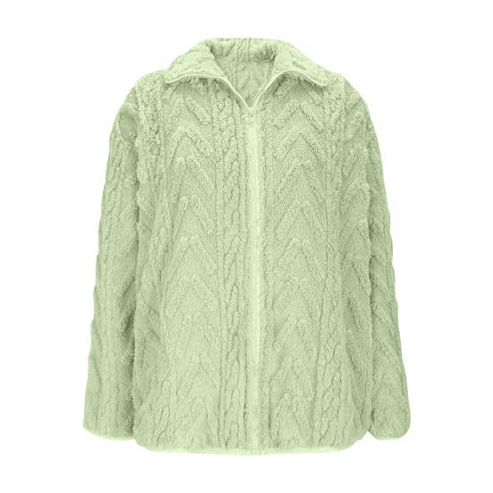 

Winter Fleece Jacket for Women Stand Collar Zip Up Sherpa Coat Fuzzy Long Sleeve Fall Casual Outerwear with Pockets M