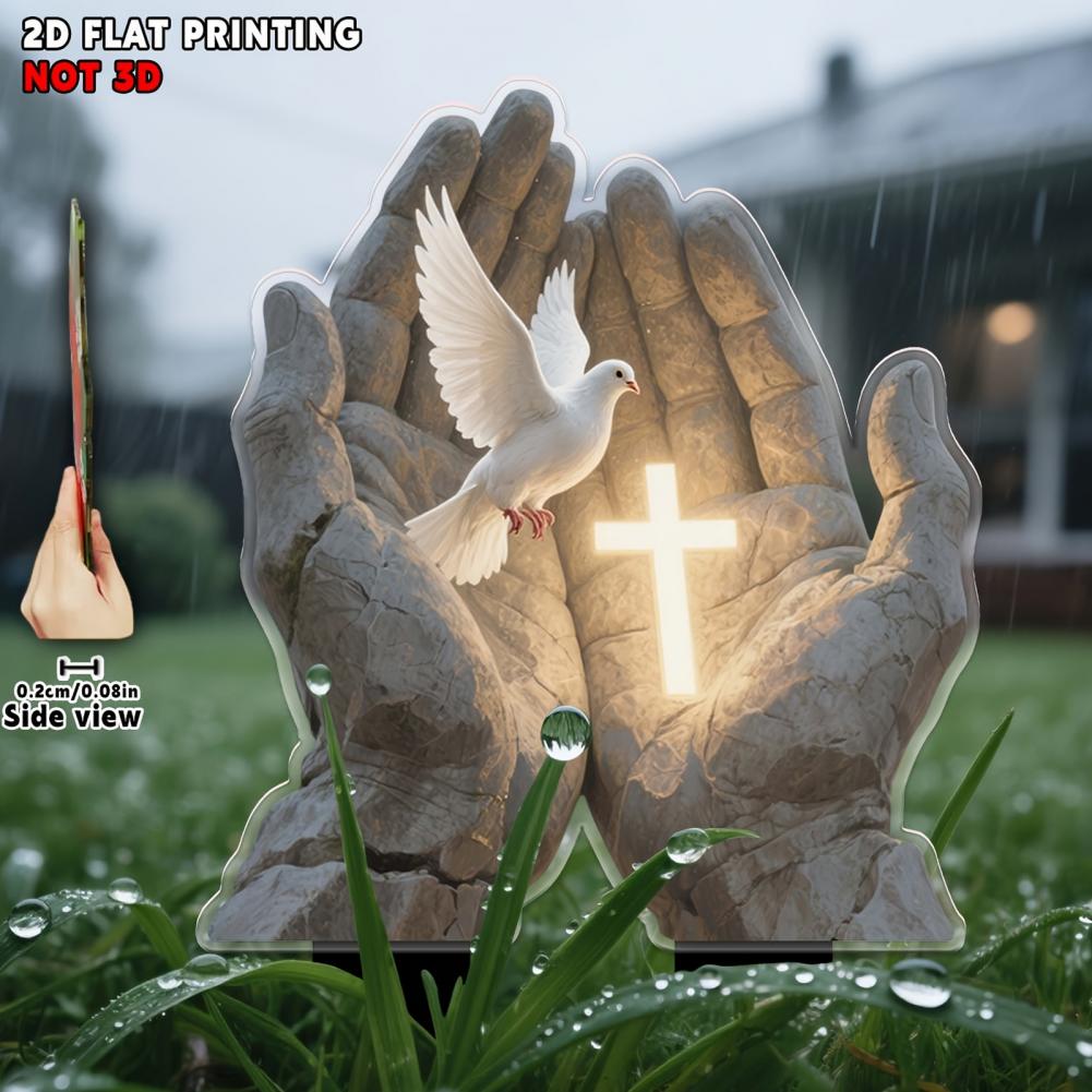 Garden Stake Acrylic Pigeon Garden Stake Waterproof Decorative Acrylic Garden Stake Set with Flying White for Outdoor