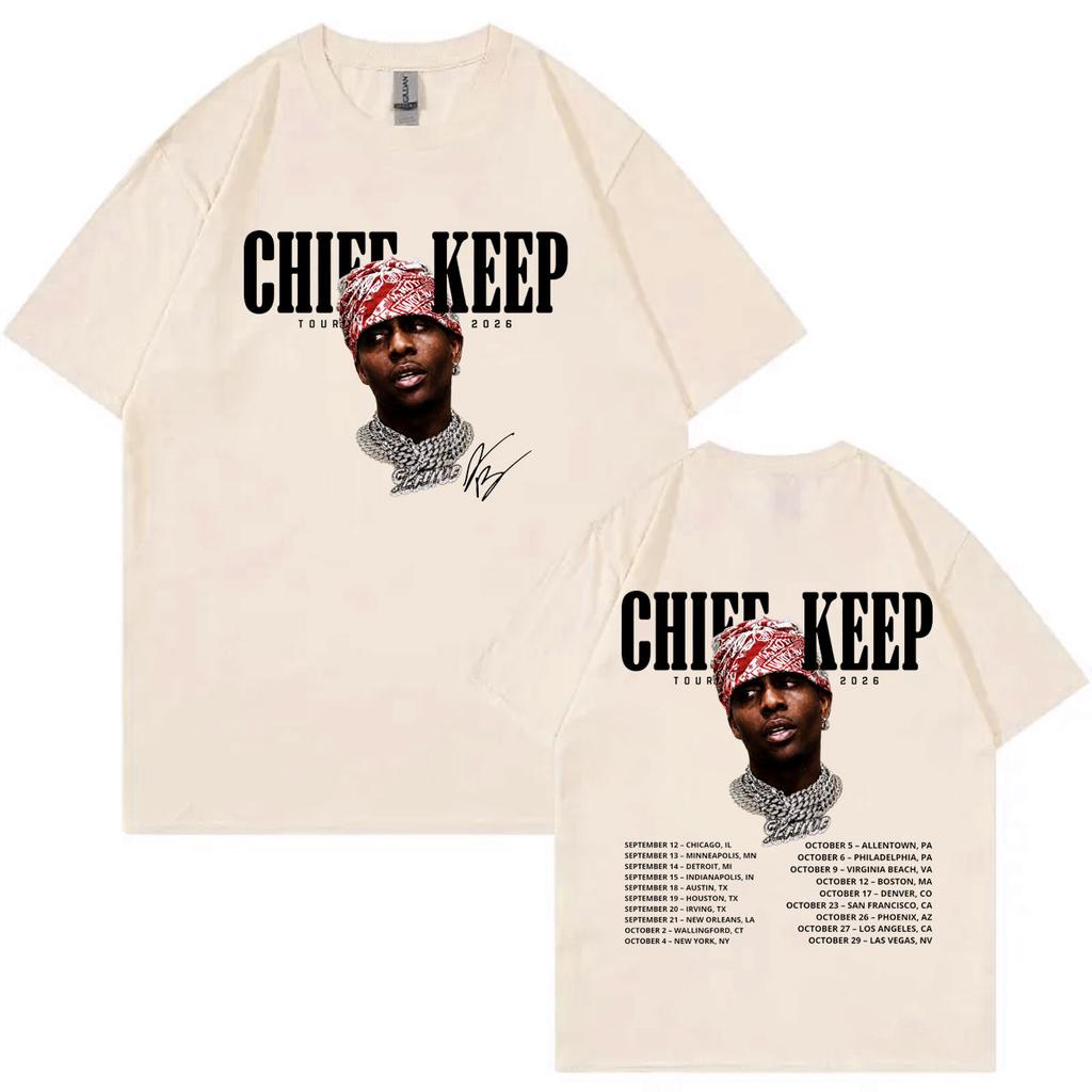 Rapper Chief Keef Tour 2026 Merch T ShirtUnisex Fashion Vintage Short Sleeve T-shirts High Quality Cotton Oversized T-shirt