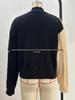 Women's Color Block Half-High Collar Cable Knit Sweater - Autumn/Winter European & American Loose Casual Style