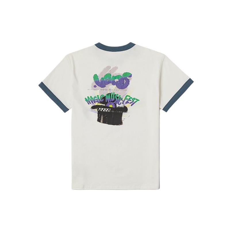 Vans Fashionable Versatile Round Neck Short Sleeve T-Shirt Women Tops Off-White VN000NMMFS8