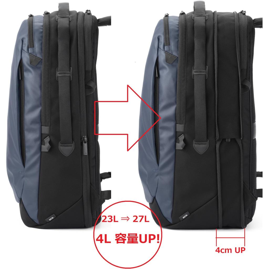 Business Backpack for B4 Size Compatible with Inch 2 Air 23L Capacity Expansion Reflector Setup Rucksack Black H49 X W29 X D16cm [Ace Gene] Men,