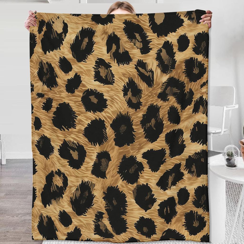 Leopard Print Flannel Blanket Digital Print Blanket Student Blanket Sofa Blanket