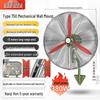 Nanji Ren Wall-Mounted Industrial Electric Fan with Remote Control, High Wind Power, Oscillating Head