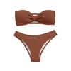 Women's Fashionable Casual  Color Strapless Swimsuit