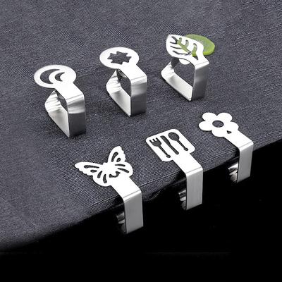 20 PEÇAS Prendedores de Toalha de Mesa Patinha de Gato Aço Inoxidável Ajustáveis Antiderrapantes Prendedores de Tecido para Hotel Festa ao Ar Livre Casamento Evento Decoração