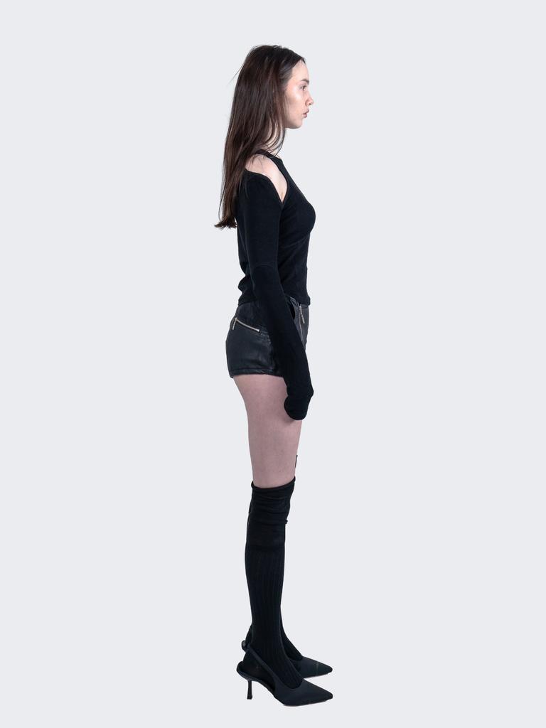 Nogtabeu Curve Panel Leather Shorts