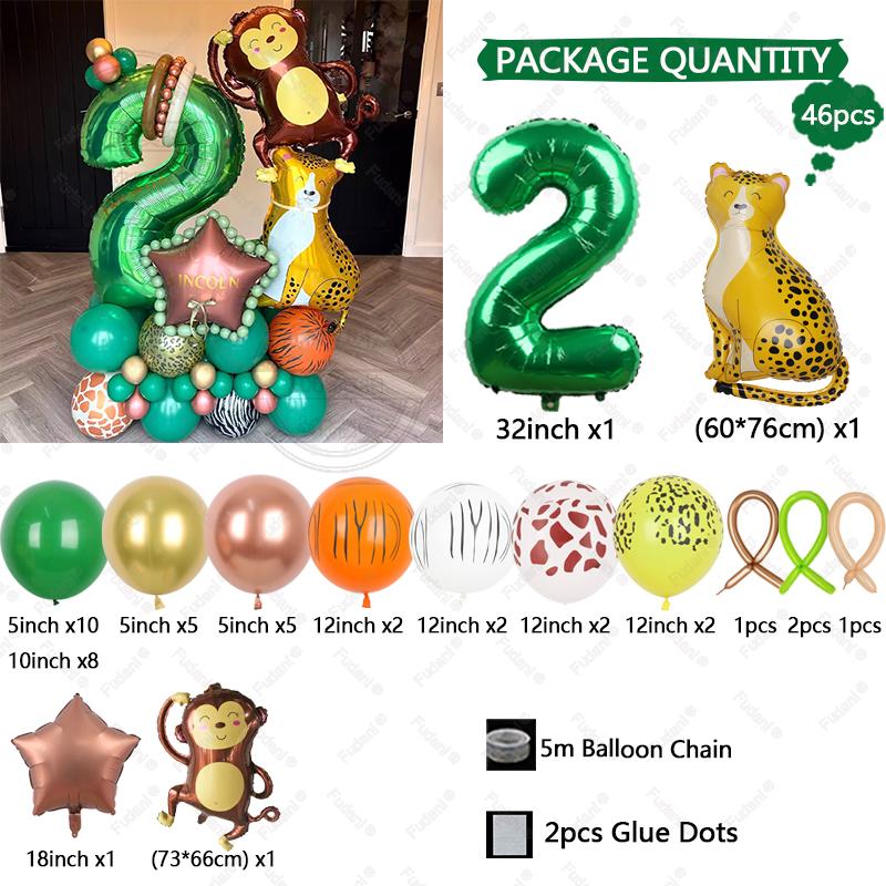 Cartoon Jungle Animal Balloon Set Monkey Leopard Safari Wild Birthday Party Decorat Baby Shower Jungle Party Home Deco Supplies