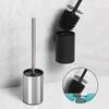 Wall-Mounted Stainless Steel Toilet Brush: No Dead Corners, No Punching Required, Perfect for Home Bathroom Cleaning.