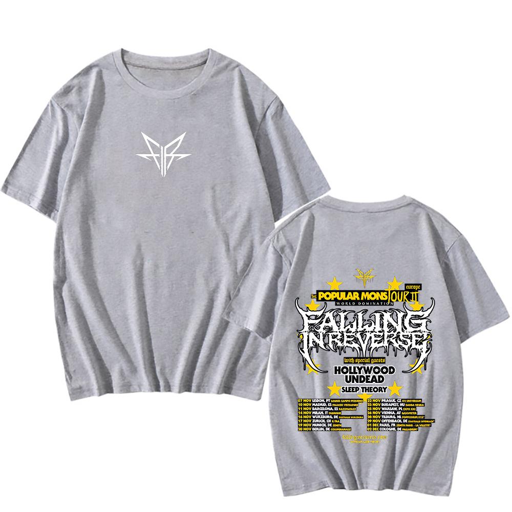 Falling in Reverse The Popular Mons Tour T-Shirts for Women/Men New Design Tee-shirt Funko Pop Round Neck Cotton Clothes Trends