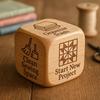 1/2/3/5/6/8Pcs Wooden Quilter Dice with 6 Engraved Quilting Tasks Solid Wood Quilting Embroidery Knitting Projects Baking Drinking Decision Dice Tools