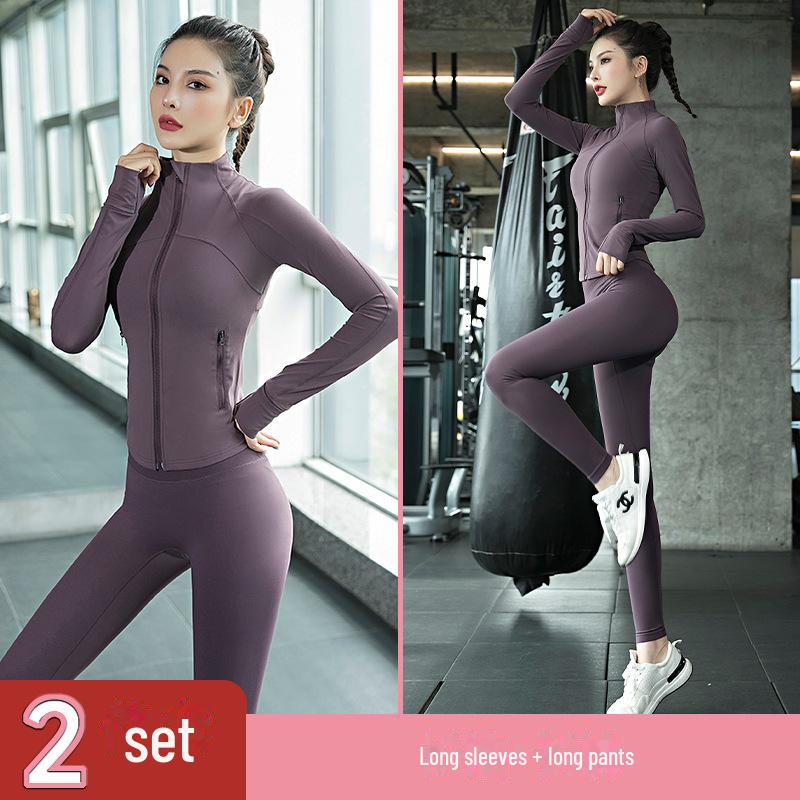

Женская высококачественная быстросохнущая куртка для фитнеса и комплект для йоги с длинным рукавом, одежда для бега и пилатеса осень/зима Medium темно-фиолетового