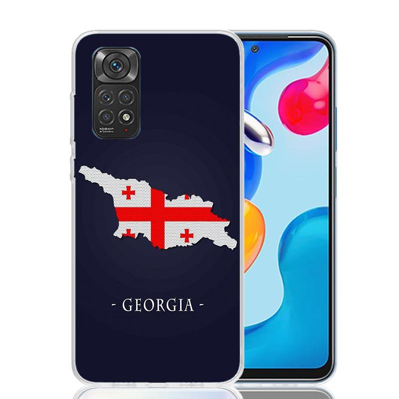 Georgia Flag Phone Case For Xiaomi Redmi Note 15 14 13 12S 12 Pro Plus 11S 11E 11 11T 10S 10 Art Soft Pattern Cover Redmi Note 1