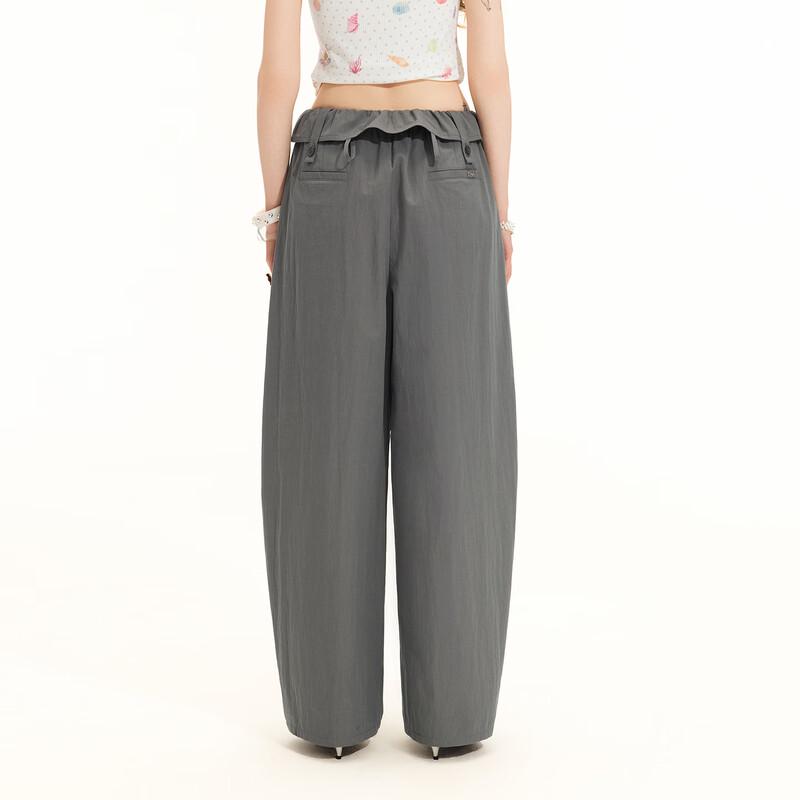 unifree Loose Fit Casual Pants with Flip Waistband