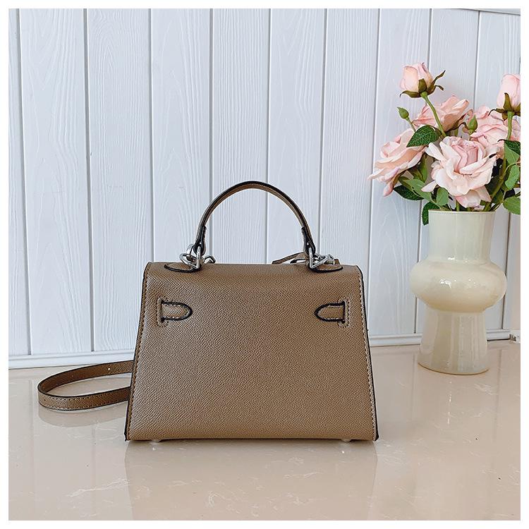 Women's Versatile Lychee Pattern Kelly Bag - Fashionable Large-Capacity Shoulder and Crossbody Handbag