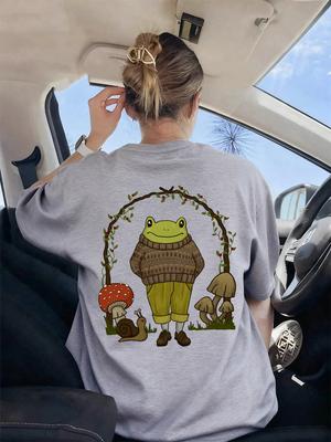 Goblincore Frog Printing TShirt Womens Basics ONeck T Shirts Comfortable Loose Short Sleeve Tops Summer Soft Woman Clothes