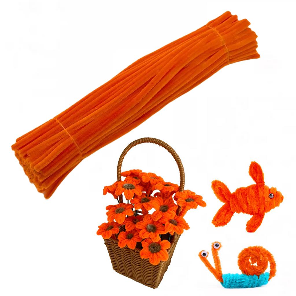 40 Colors Chenille Stems 100pcs Pipe Cleaners Plush Tinsel Stem Wired Sticks Twist Stick Hair Strip DIY Craft Educational Toys