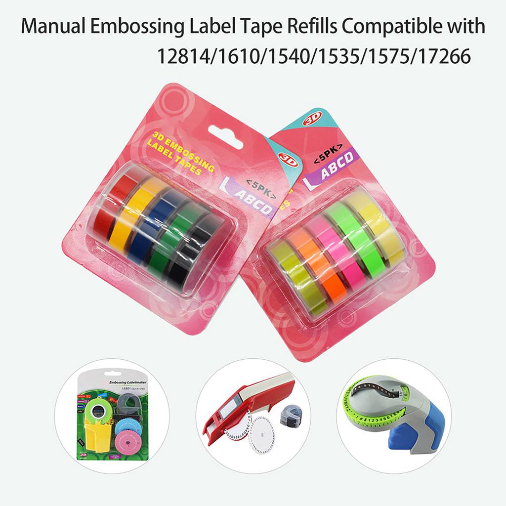 Manual 3D Embossing Label Maker DIY Mini Typewriter Machine with 7 Label Tape Rolls   9mm*300cm Handheld Labeler for