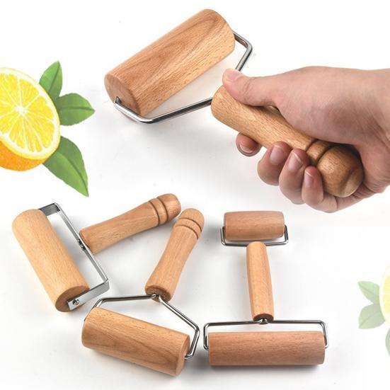 Wood Rolling Pin Non-Stick Dough Roller for Pizza Pastry Ergonomic Mini Dough Rolling Pin Easy-Clean Essential Baking Tool for Home Kitchen