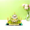 Crystal Taj Mahal Showpiece with Golden Multicolor Hue Home Decor Gift Corporate Office Gift Car Dashboard Showpiece Collectable