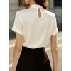 2026 Women's Popular Summer Solid Color Satin Short-Sleeve Top Commuting Shirt
