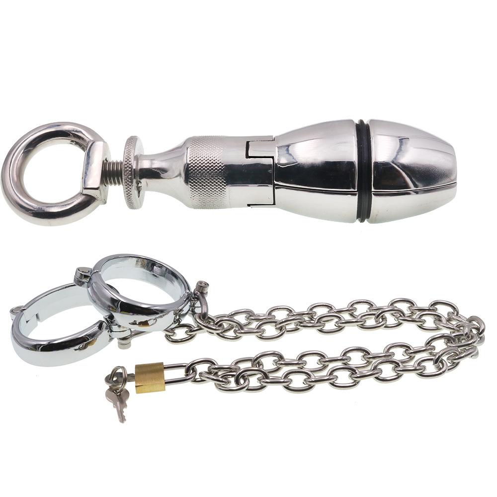Metal Bracelet Butt Plug Lock Opening and Closing Anal Bolt Binding Alternative Chrysanthemum Masturbation Adult Toy Sex Tool