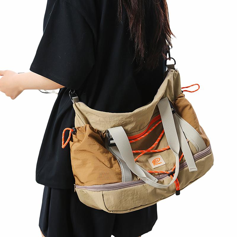 Shoulder Bag Nylon Water-Repellent Travel Bag with Separation Shoes Bags Fitness Bag