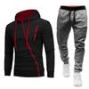 Men's Outdoor Lined Zip Up Hooded Sweatsuit Set Long Sleeve Top and Pants (Shoes Not Included)