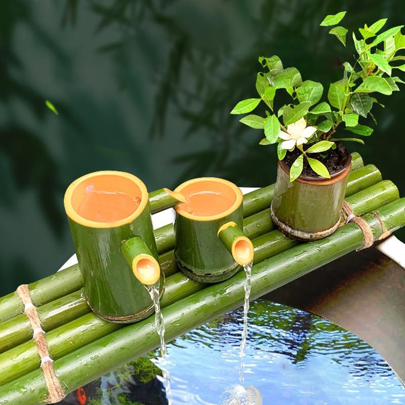 Fuente de Bambú Decoración Moderna para el Hogar Fuentes de Agua Adornos Decoración de Jardín Caño para Exteriores