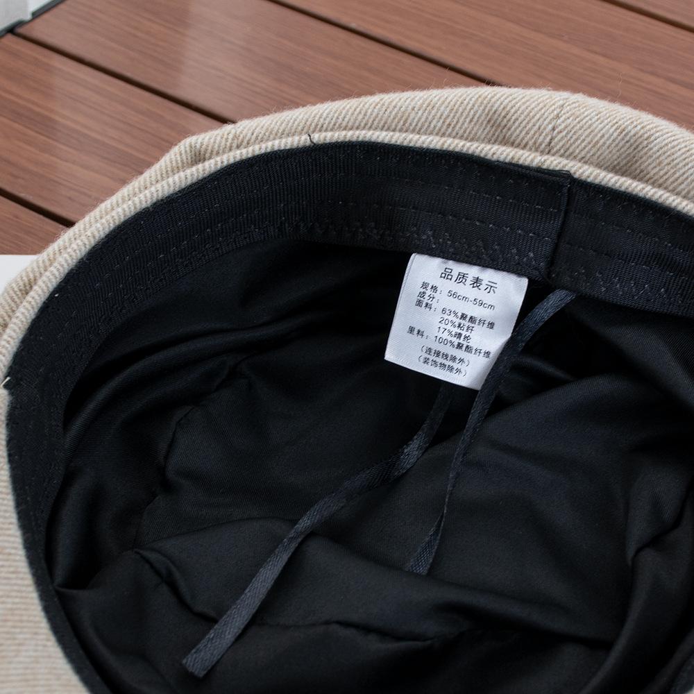 Autumn and winter high-grade retro thick cotton face small octagonal hat British style basic versatile painter hat newsboy hat tide