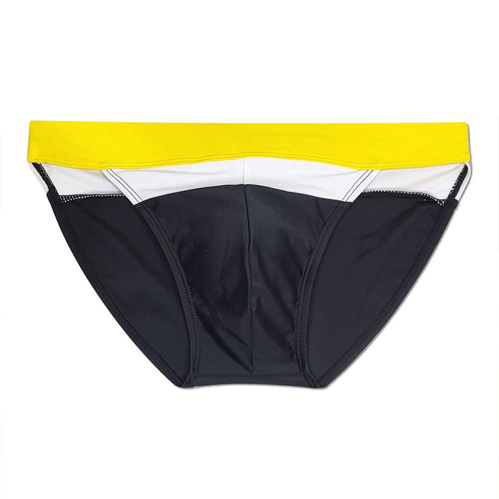 UXH Herren Colorblock High-Cut Kordelzug Dreieck Schnelltrocknende Badehose