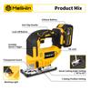 MELLWIN 3500RPM Brushless Electric Jig Saw 750W Jigsaw Adjustable Blade 3 Variable Speed Woodworking Tool for Makita 18V Battery